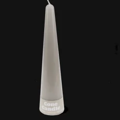 Tall cone candle - Light grey