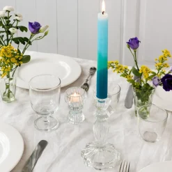 Tall glass candle holder - Clear
