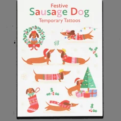 Temporary tattoos - Festive Sausage Dog