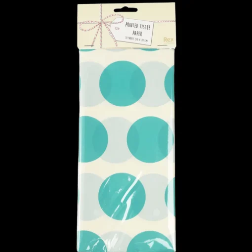 Tissue paper (10 sheets) - Spotlight turquoise on white