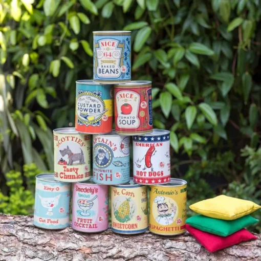Traditional tin can alley game