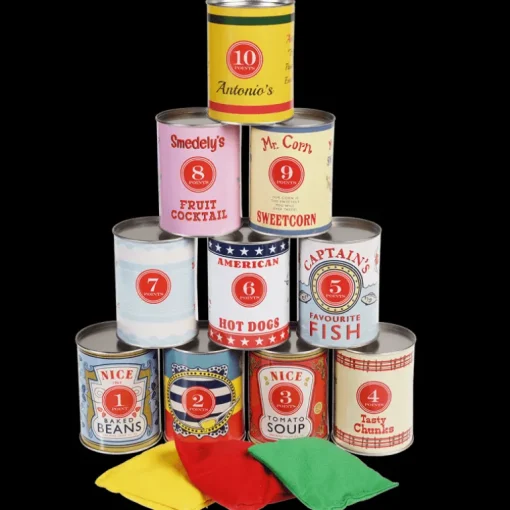 Traditional tin can alley game