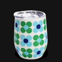 Travel cup 350ml - Blue and green Daisy