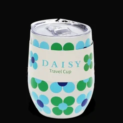 Travel cup 350ml - Blue and green Daisy