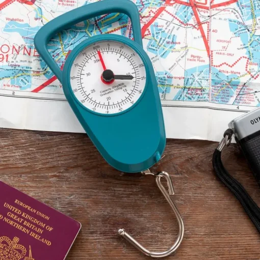 Travel scales with tape measure - Petrol blue