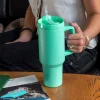 Travel tumbler with handle (1.2Ltr) - Mint green
