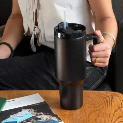 Travel tumbler with handle (1.2Ltr) - Black