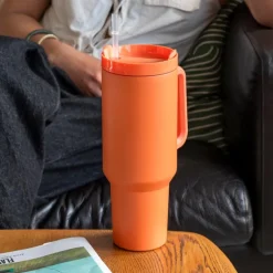 Travel tumbler with handle (1.2Ltr) - Orange