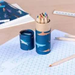 Tube of colouring pencils - Sharks