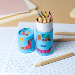 Tube of colouring pencils - Sunny Sausage Dog