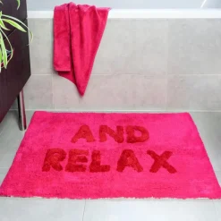 Tufted cotton bath mat - AND RELAX pink