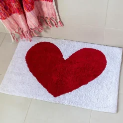 Tufted cotton bath mat - Heart