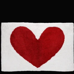 Tufted cotton bath mat - Heart
