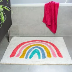 Tufted cotton bath mat - Rainbow