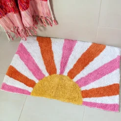 Tufted cotton bath mat - Sunset