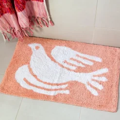 Tufted cotton bath mat - White dove