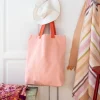 Two-tone cotton tote bag - Pink