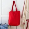 Two-tone cotton tote bag - Red