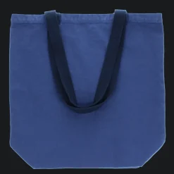 Two-tone cotton tote bag - Indigo blue