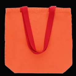 Two-tone cotton tote bag - Coral
