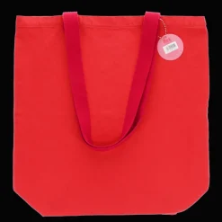 Two-tone cotton tote bag - Red