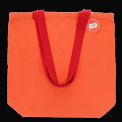 Two-tone cotton tote bag - Coral