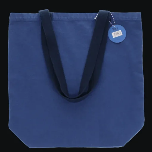Two-tone cotton tote bag - Indigo blue