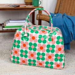 Weekend bag - Pink and green Daisy