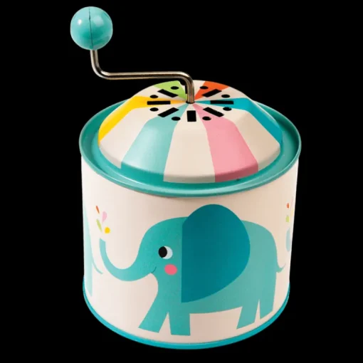 Winding tin music box - Elvis the Elephant