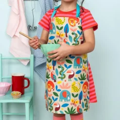 Wipeable cotton children's apron - Wild Wonders