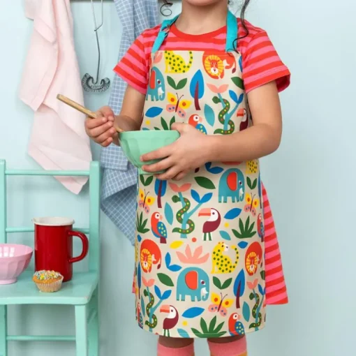 Wipeable cotton children's apron - Wild Wonders