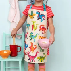 Wipeable cotton children's apron - Baby Dinos