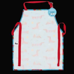 Wipeable cotton children's apron - Sunny Sausage Dog