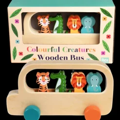 Wooden bus toy - Colourful Creatures
