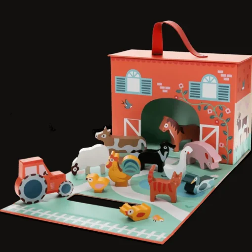 Wooden farm playset