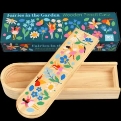 Wooden pencil case - Fairies in the Garden