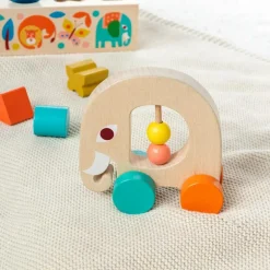 Wooden push along toy- Wild Wonders elephant