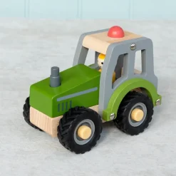 Wooden push along vehicle toy - Tractor (green)