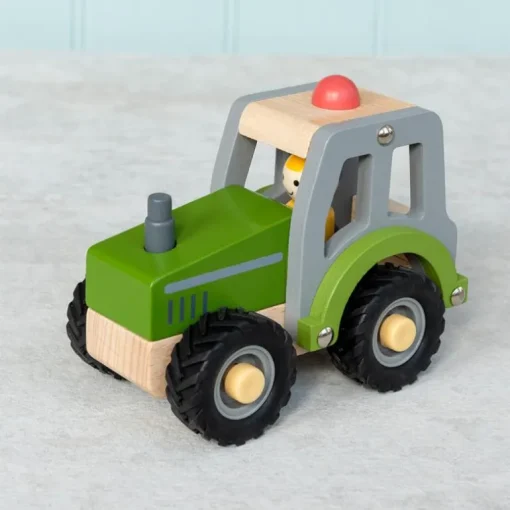Wooden push along vehicle toy - Tractor (green)