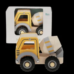 Wooden push along vehicle toy - Cement mixer (yellow)