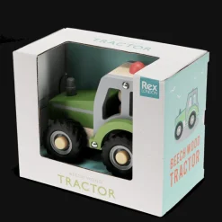 Wooden push along vehicle toy - Tractor (green)