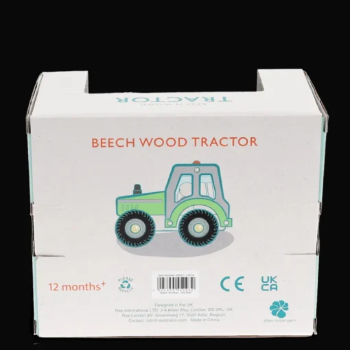 Wooden push along vehicle toy - Tractor (green)