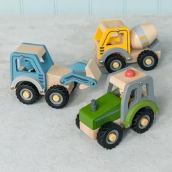 Wooden push along vehicle toy - Tractor (green)