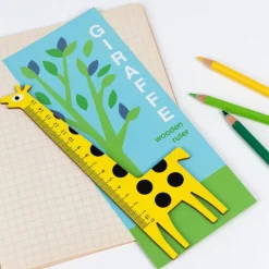 Wooden ruler - Yellow giraffe