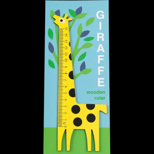 Wooden ruler - Yellow giraffe