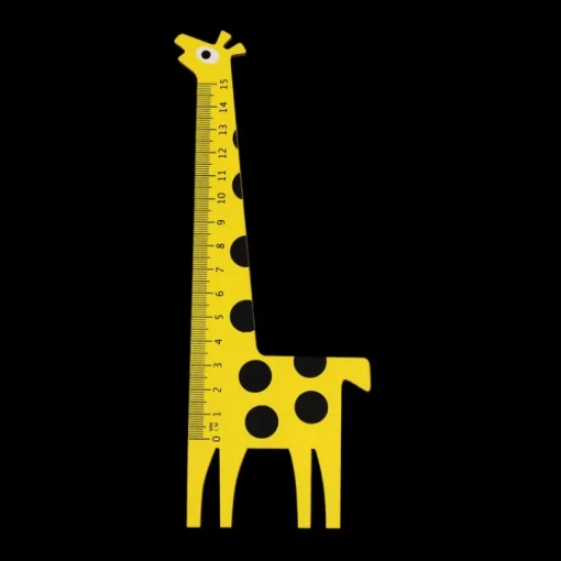 Wooden ruler - Yellow giraffe
