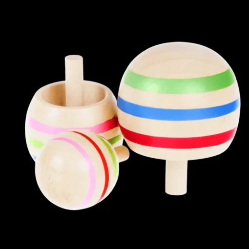 Wooden spinning tops (set of 3)
