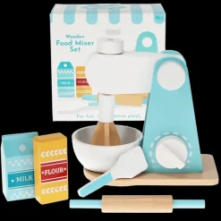 Wooden toy food mixer playset