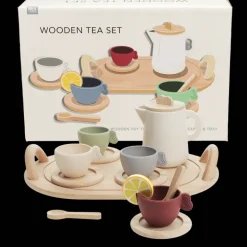 Wooden toy tea playset