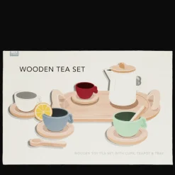 Wooden toy tea playset